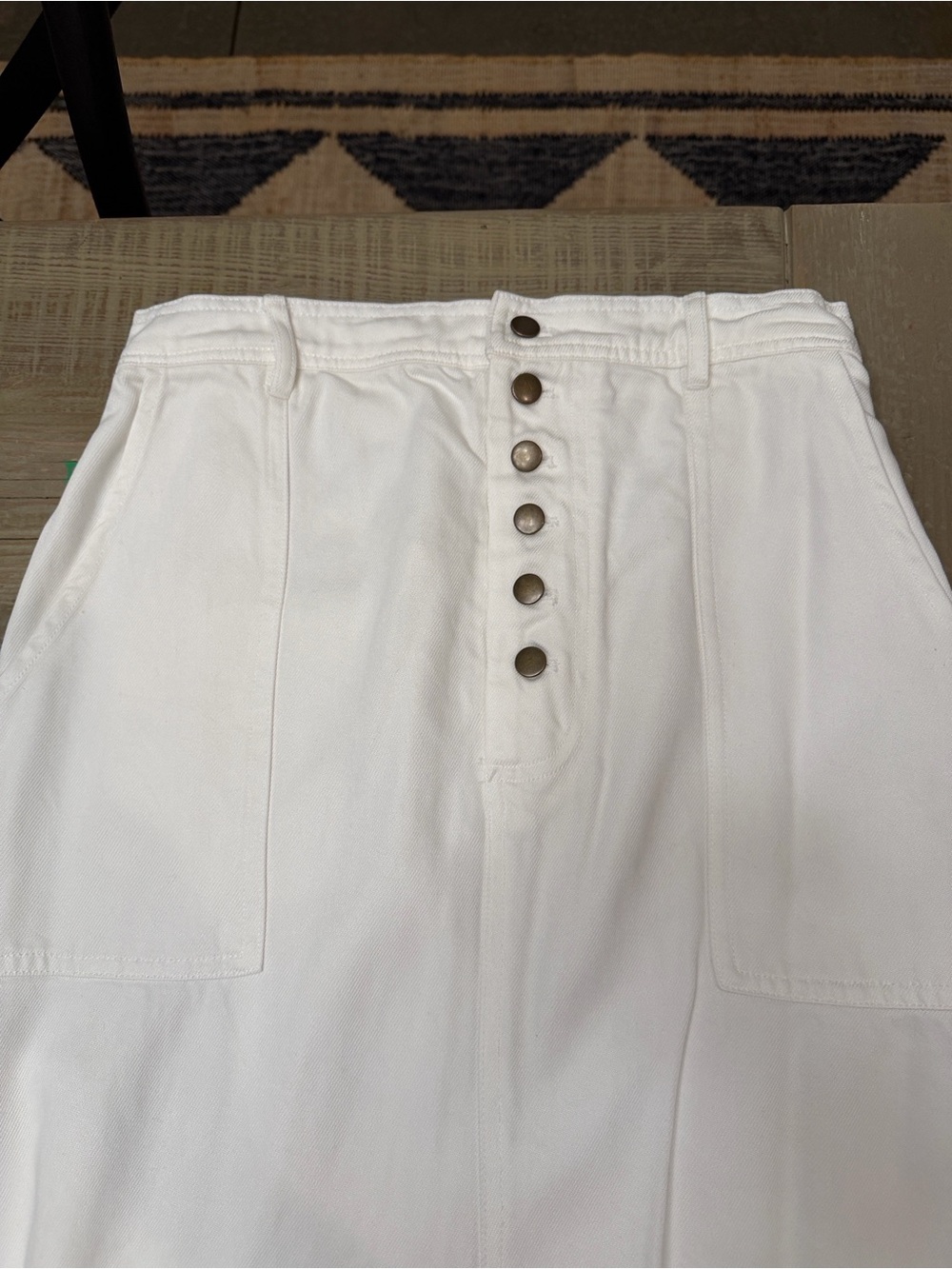 Young Fabulous & Broke white light weight denim/utility maxi skirt
